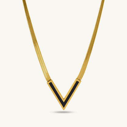 Snake Charm Bracelet & Black Vixen Necklace Combo Set