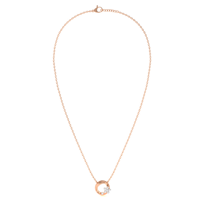 Gilded Petal Orbit 9KT Gold Lab Grown Diamond Necklace