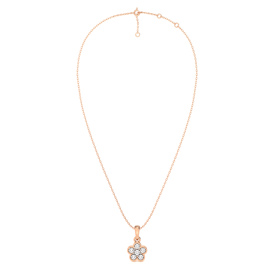 Galaxy Bloom 9KT Gold Lab Grown Diamond Pendant