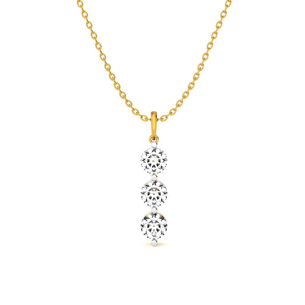 Triple Glow 9KT Gold Lab Grown Diamond Pendant