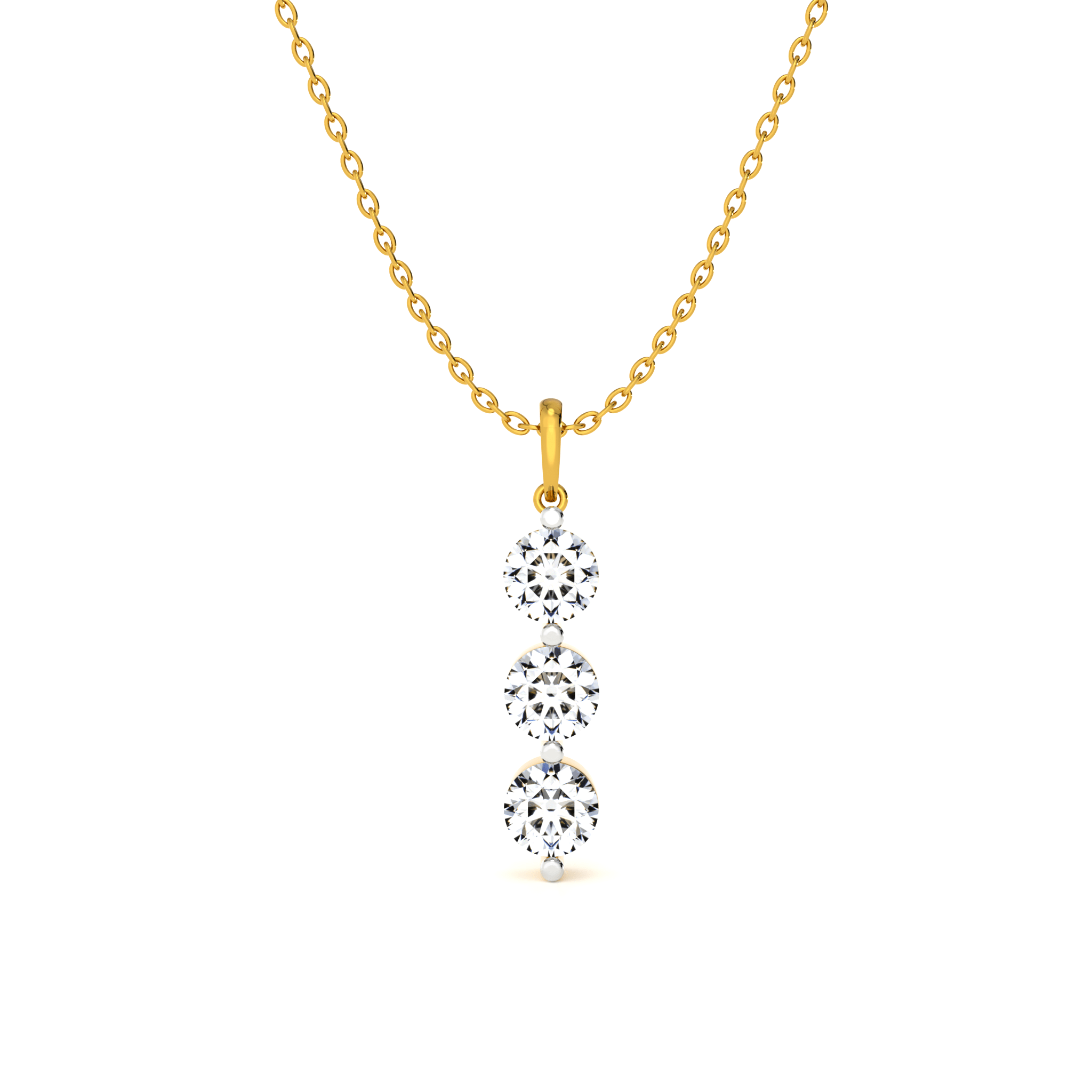 Triple Glow 9KT Gold Lab Grown Diamond Pendant