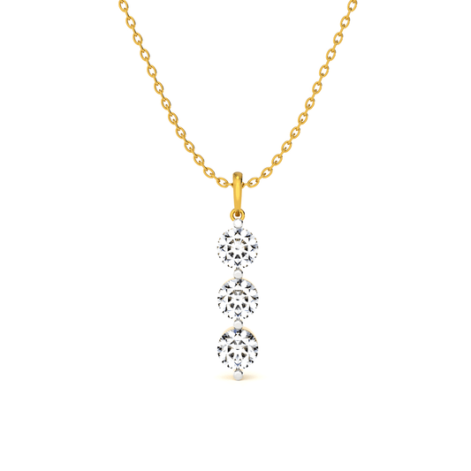 Triple Glow 9KT Gold Lab Grown Diamond Pendant