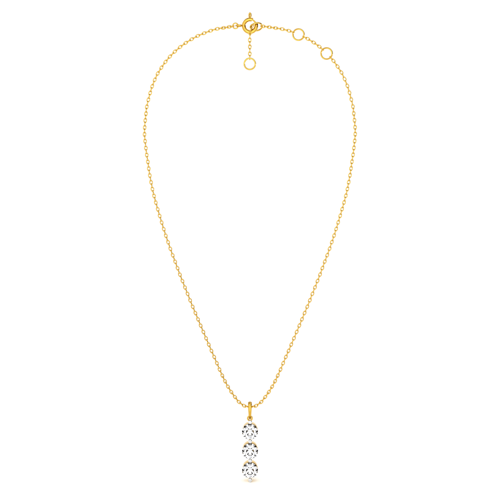 Triple Glow 9KT Gold Lab Grown Diamond Pendant