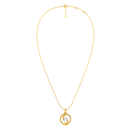Spiral Glow 9KT Gold Lab Grown Diamond Pendant Necklace