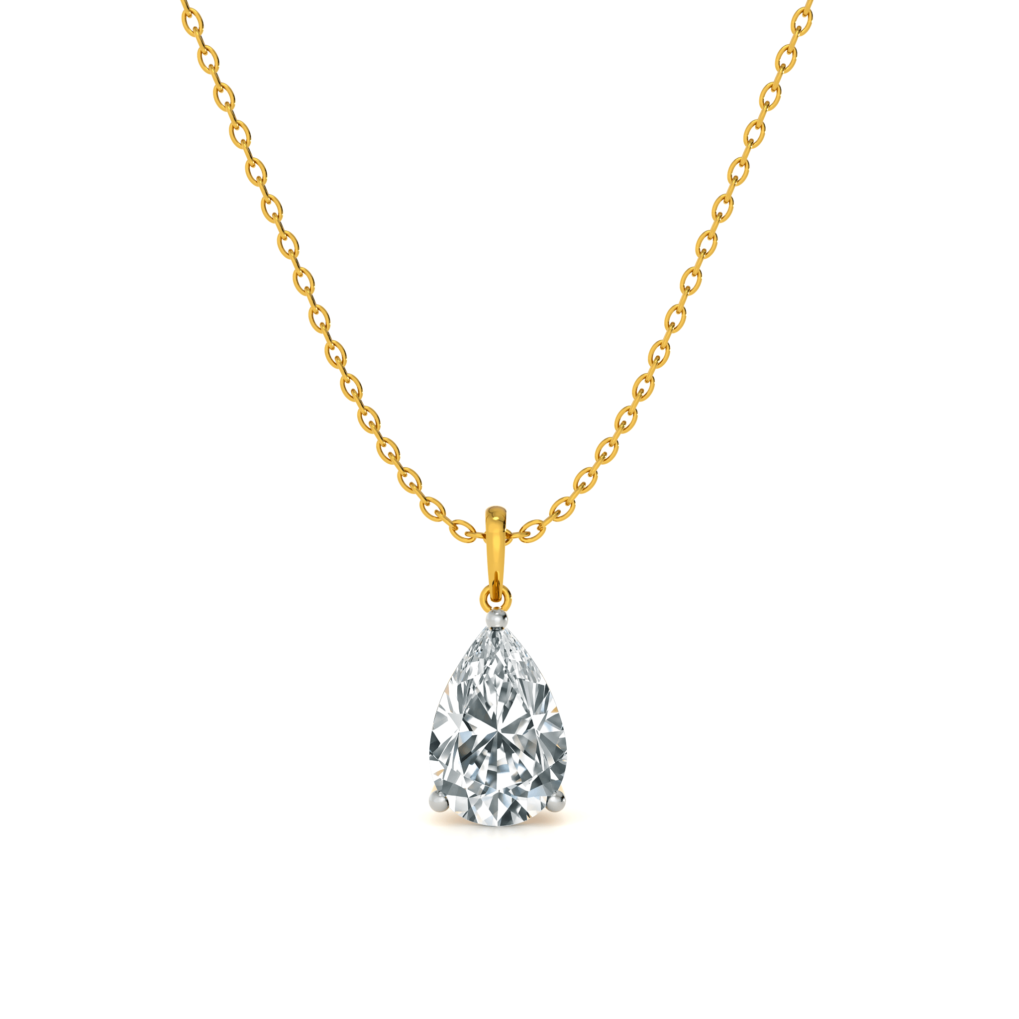 Aurora Teardrop 9KT Gold Lab Grown Diamond Pendant