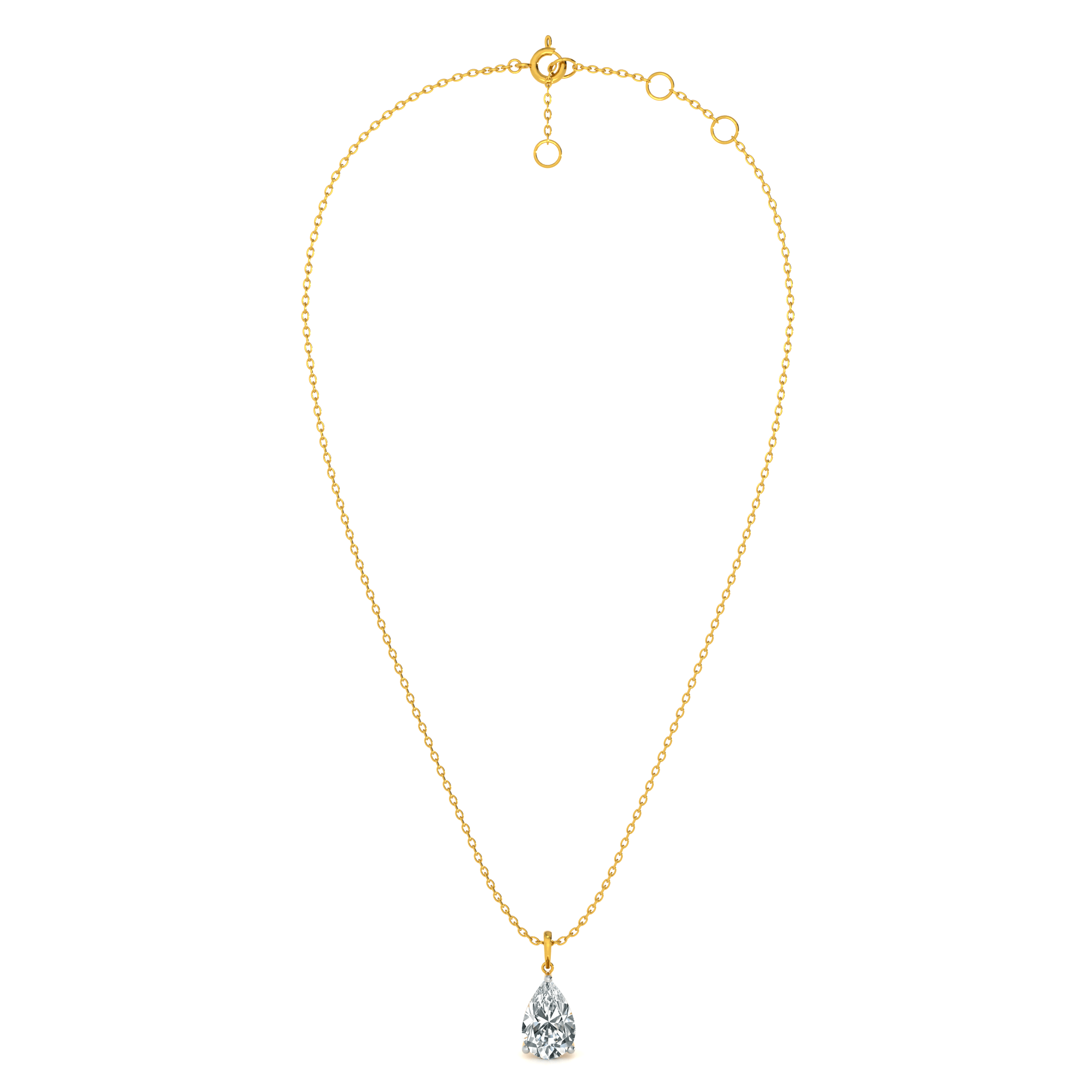 Aurora Teardrop 9KT Gold Lab Grown Diamond Pendant