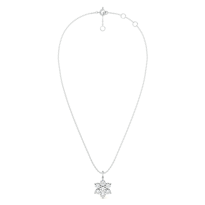 Gleaming Snowbud 9KT Gold Lab Grown Diamond Pendant Necklace