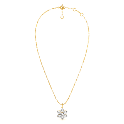 Gleaming Snowbud 9KT Gold Lab Grown Diamond Pendant Necklace