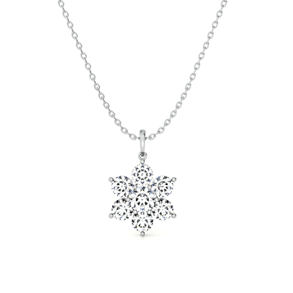 Gleaming Snowbud 9KT Gold Lab Grown Diamond Pendant Necklace