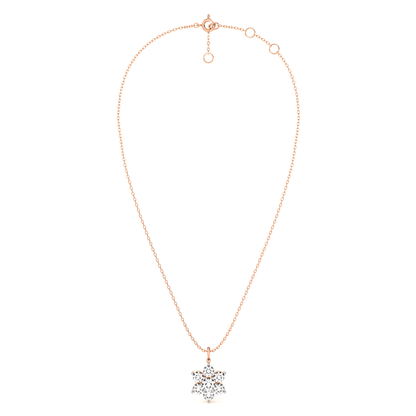 Gleaming Snowbud 9KT Gold Lab Grown Diamond Pendant Necklace