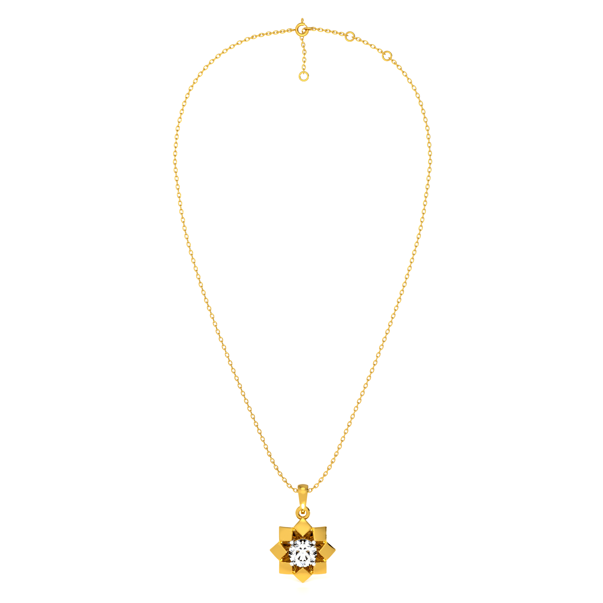 Galaxy Star 9KT Gold Lab Grown Diamond Pendant