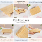 Bamboo Pedestal Serving Platter 13 Inch