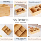 Bamboo Desk Drawer Organiser