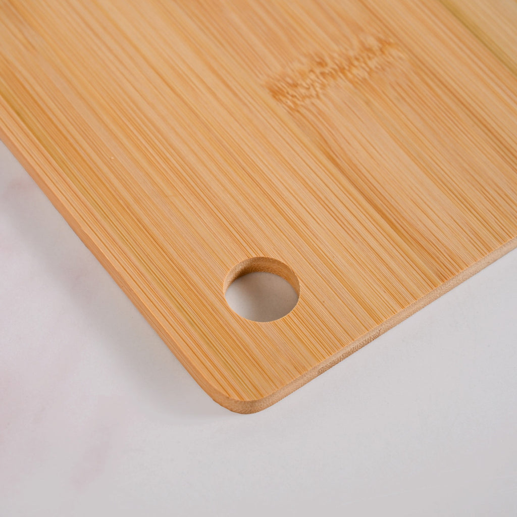 Natural Bamboo Serving Platter Chopping Board Set Of 3