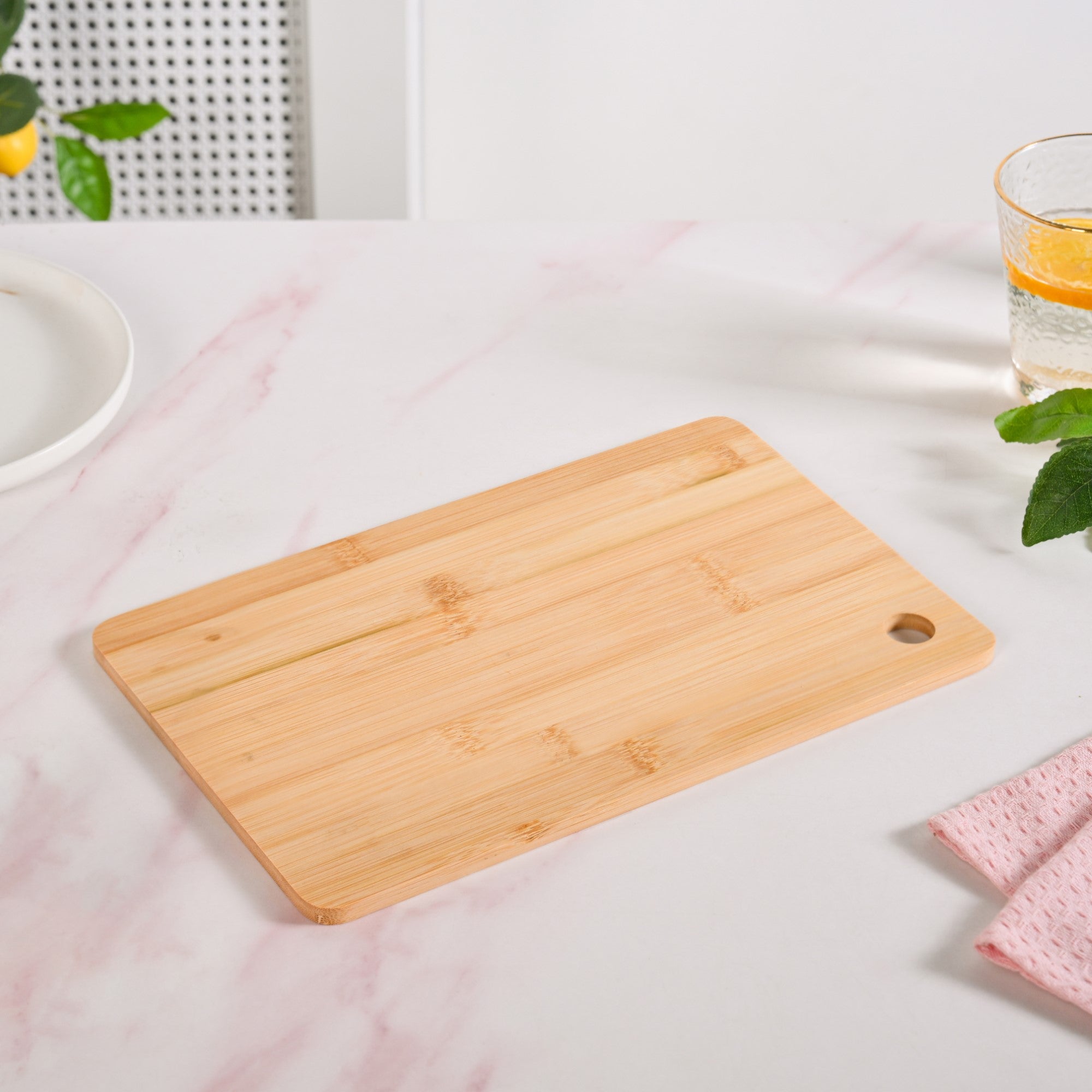 Natural Bamboo Serving Platter Chopping Board Set Of 3