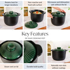 Botanica Ceramic Cooking Pot With Lid Green 5700ml