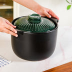 Botanica Ceramic Cooking Pot With Lid Green 5700ml