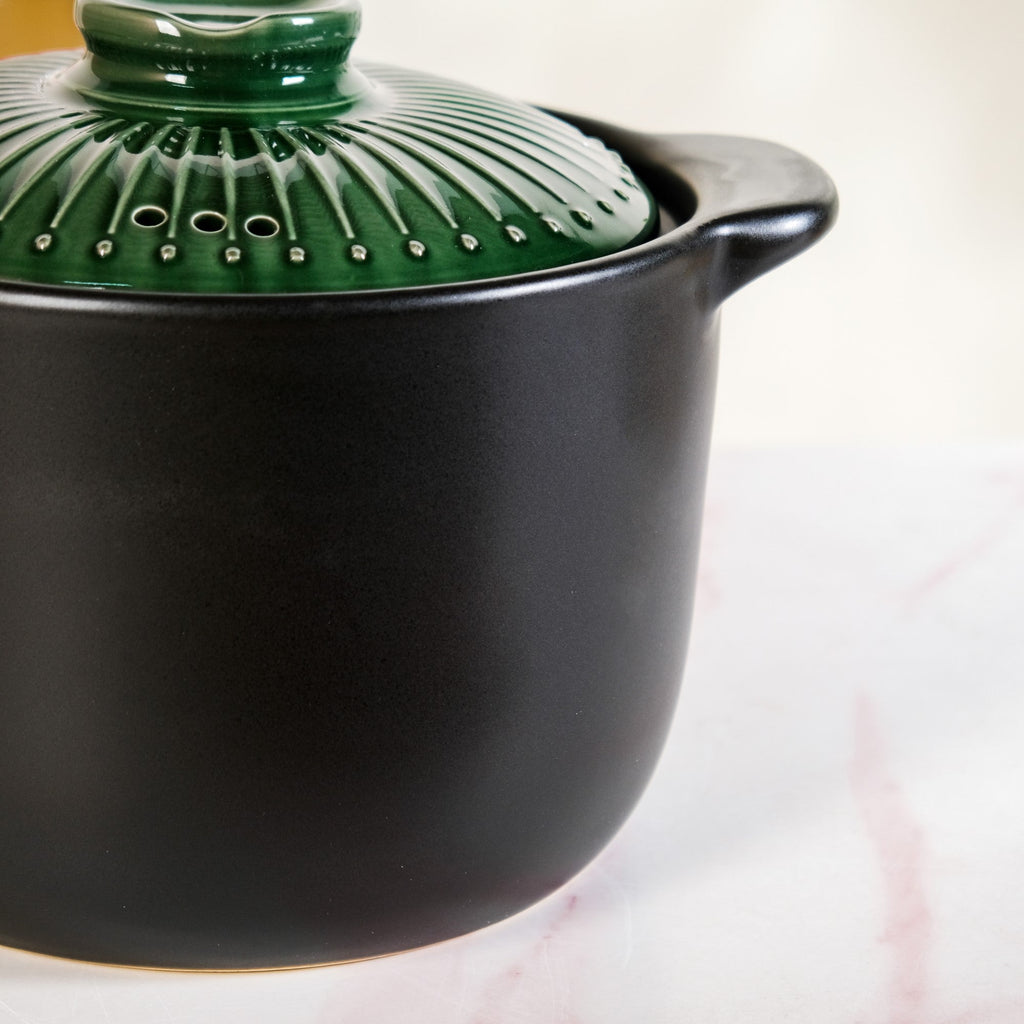 Botanica Ceramic Cooking Pot With Lid Green 5700ml