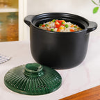 Botanica Ceramic Cooking Pot With Lid Green 5700ml