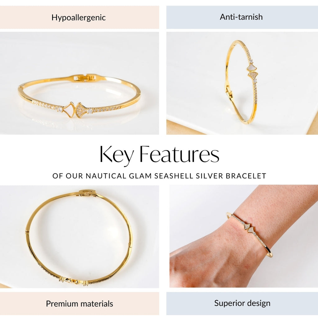 Nautical Glam Seashell Gold Bracelet