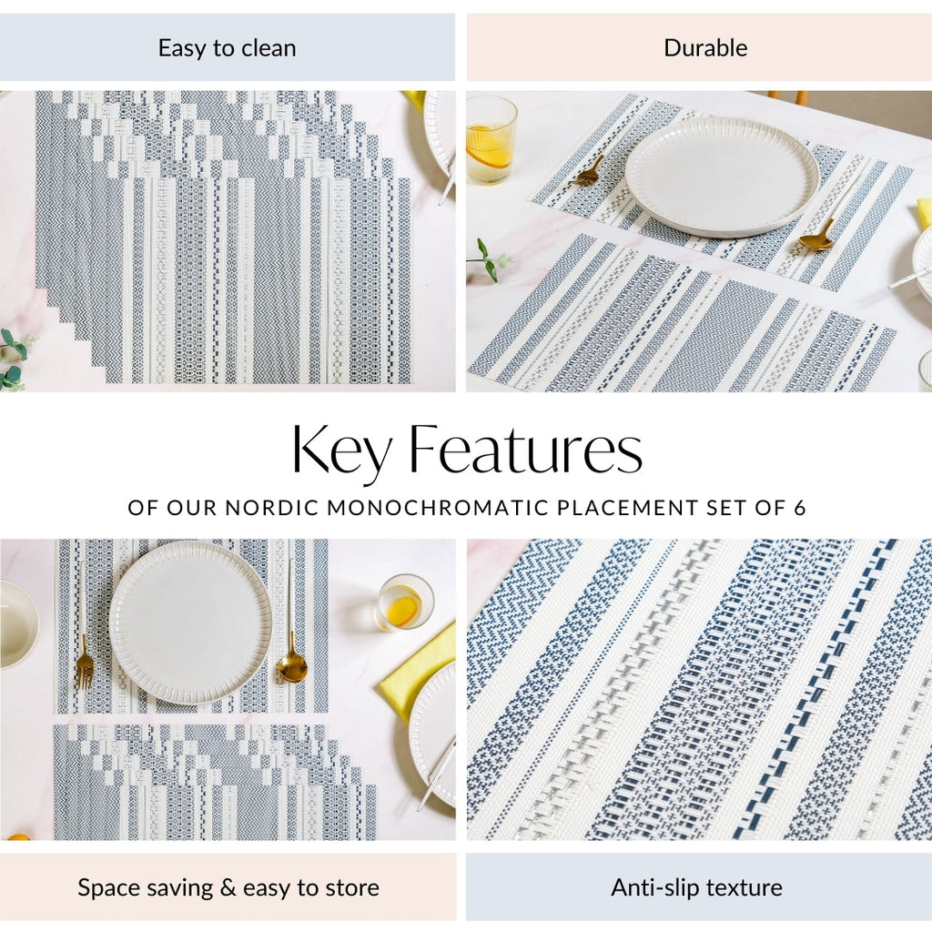 Nordic Dining Table Placement Set Of 6