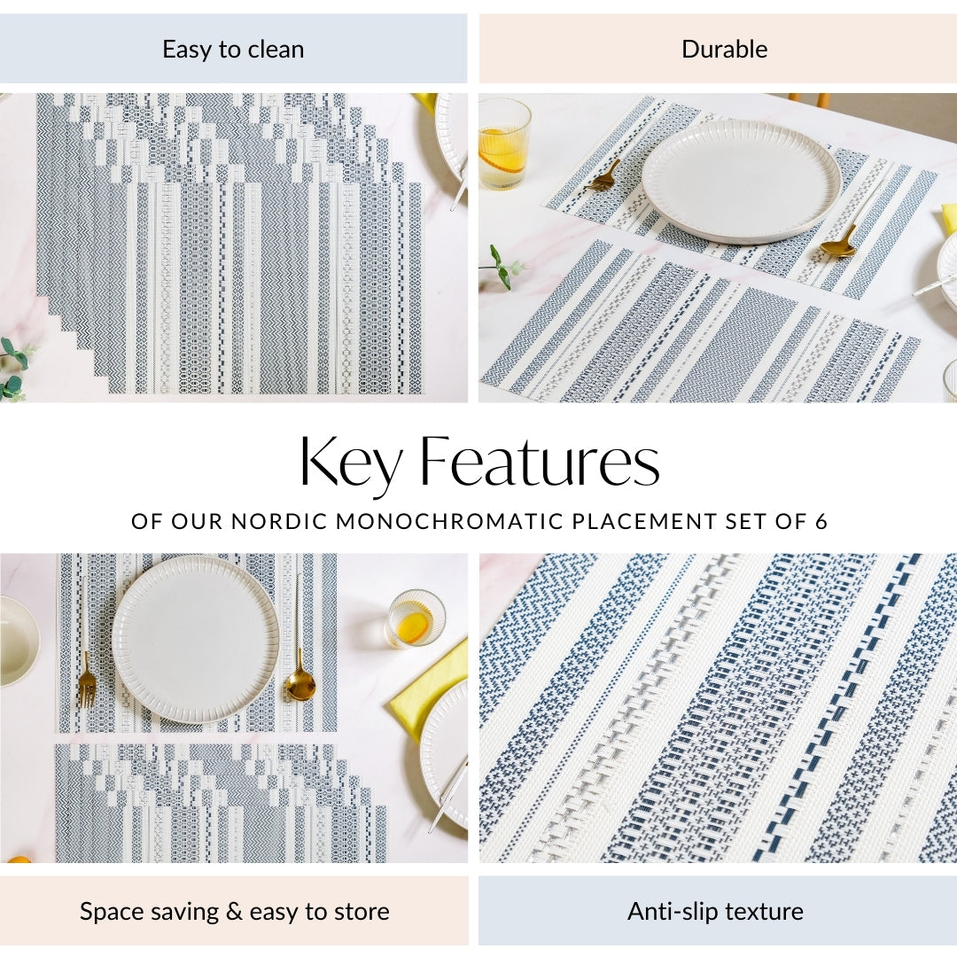 Nordic Dining Table Placement Set Of 6