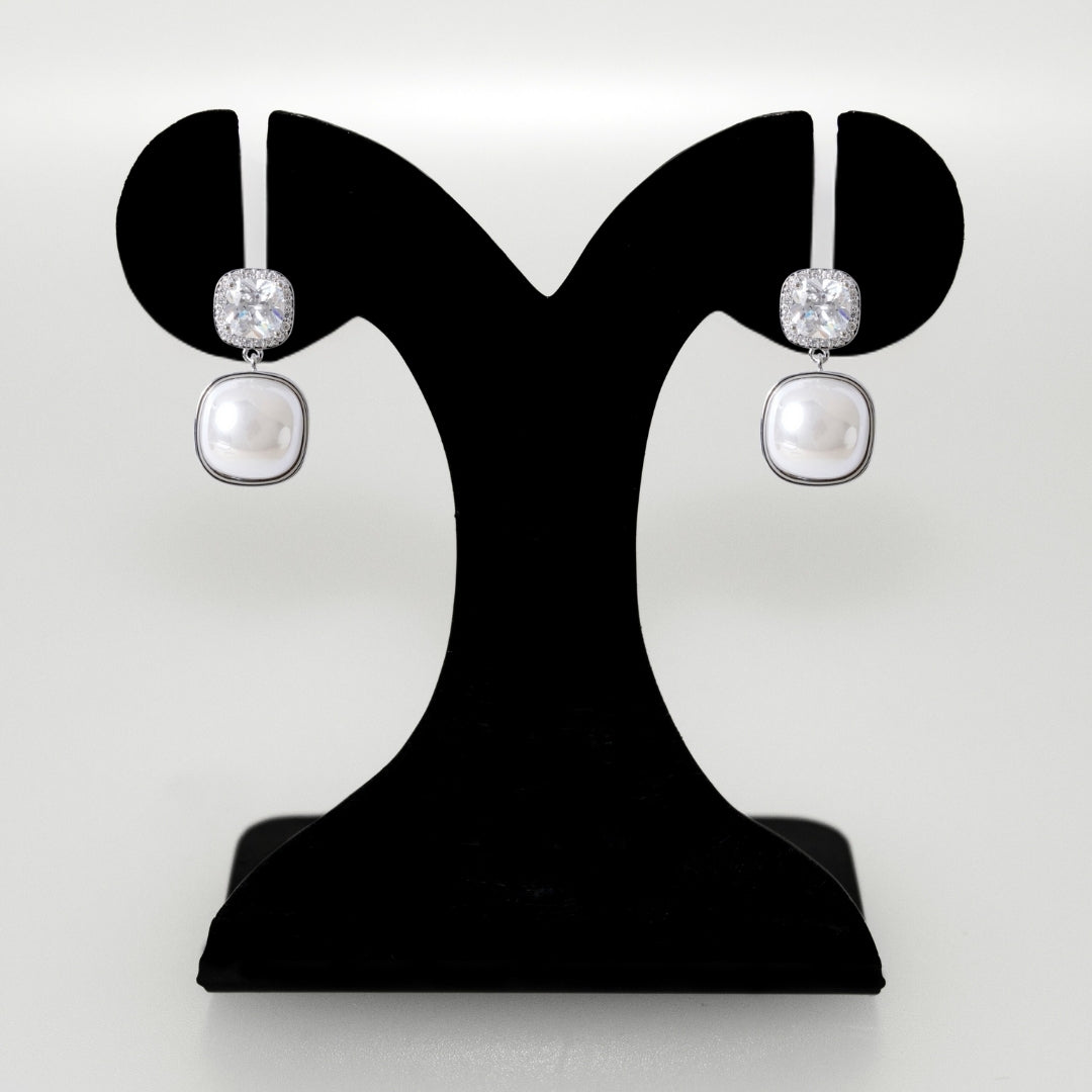 Ocean Treasure Pearl Drop Earrings Silver