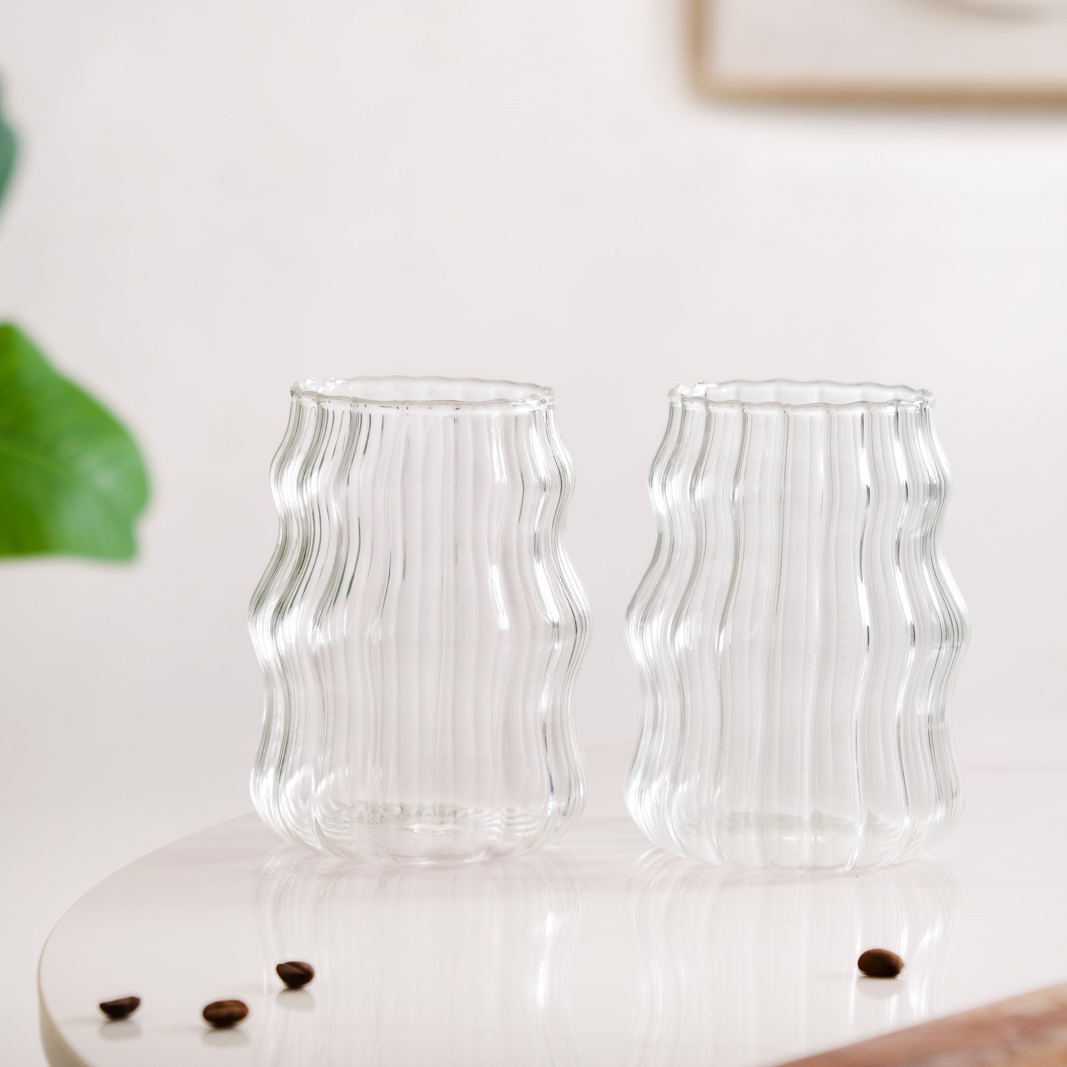 Ocean Waves Glass Tumblers Set Of 2 550ml