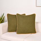 Cotton Cushion Cover Set Of 2 Olive