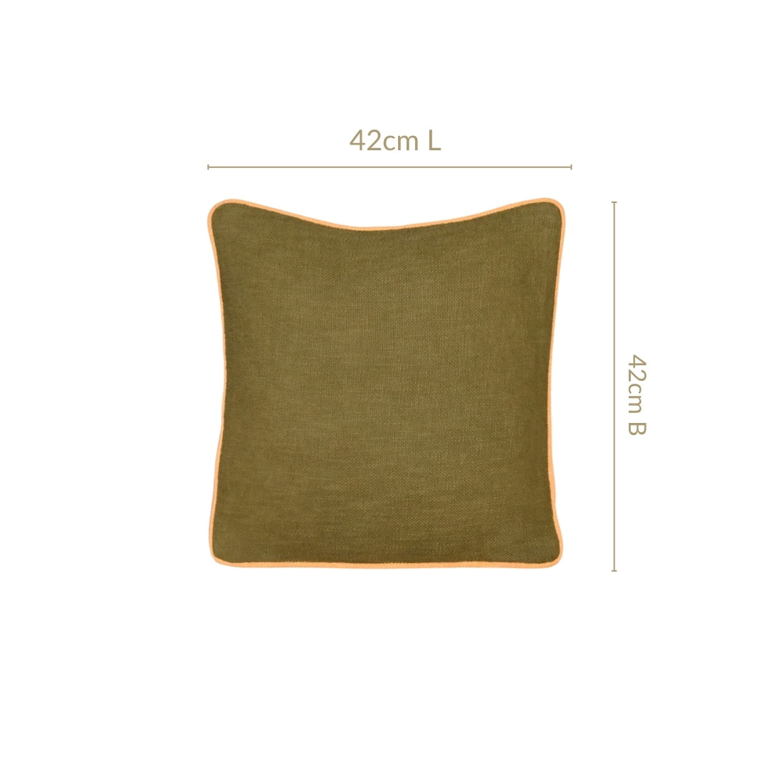 Cotton Cushion Cover Set Of 2 Olive
