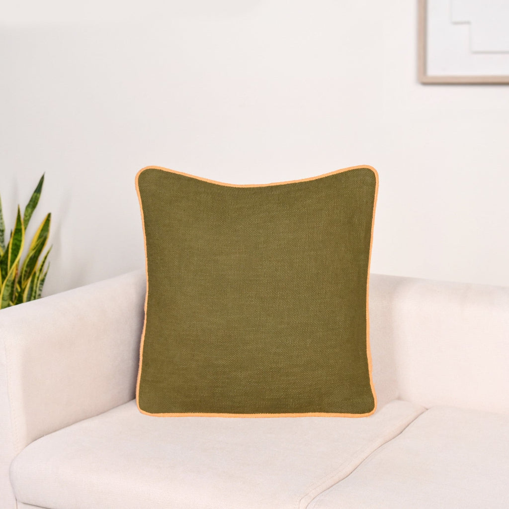 Cotton Cushion Cover Set Of 2 Olive