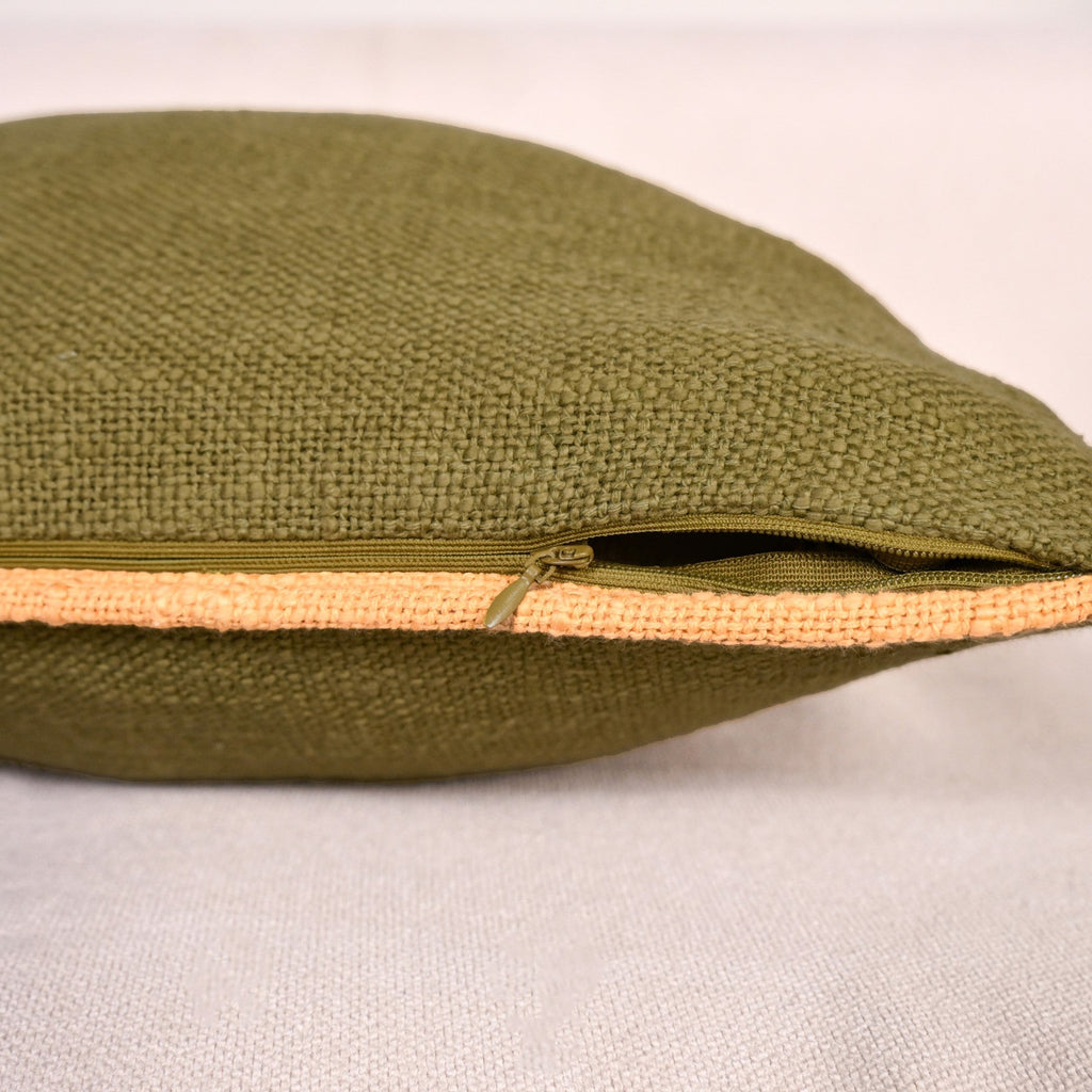 Cotton Cushion Cover Set Of 2 Olive