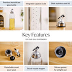 Oil Vinegar Dispenser Bottle With Detachable Nozzle 1000ml