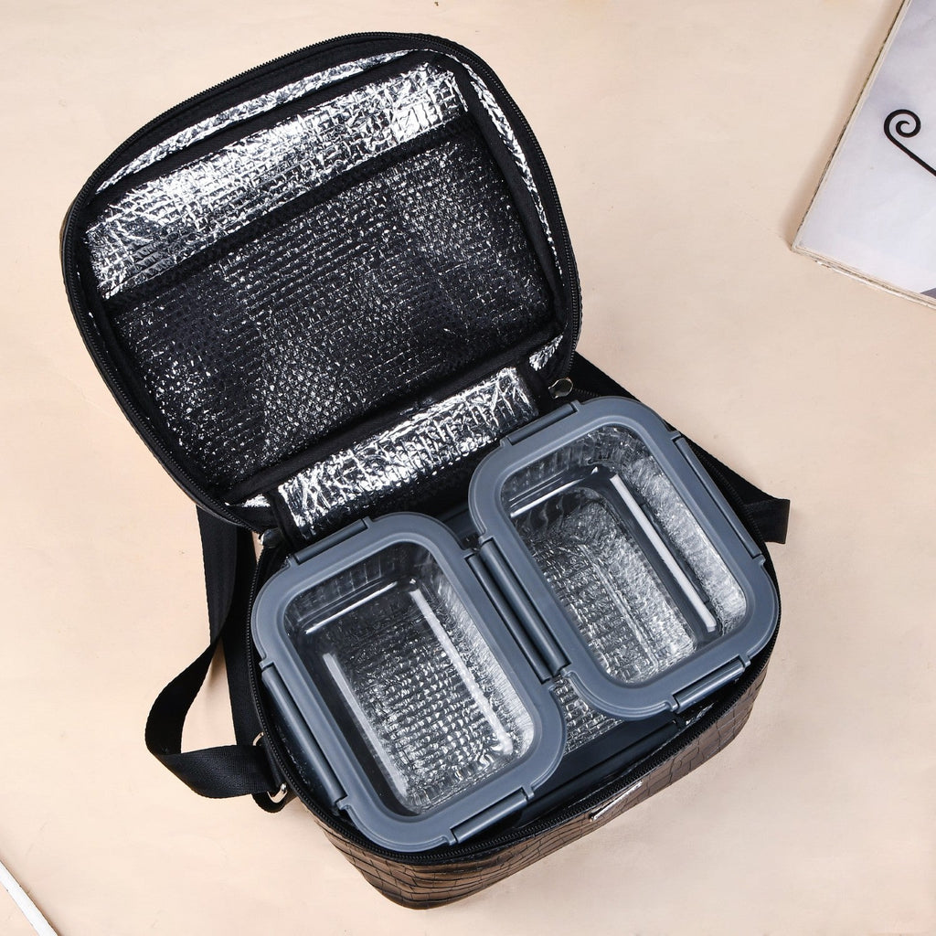 On The Go Lunch Bag Lunch Box Hamper In Faux Leather
