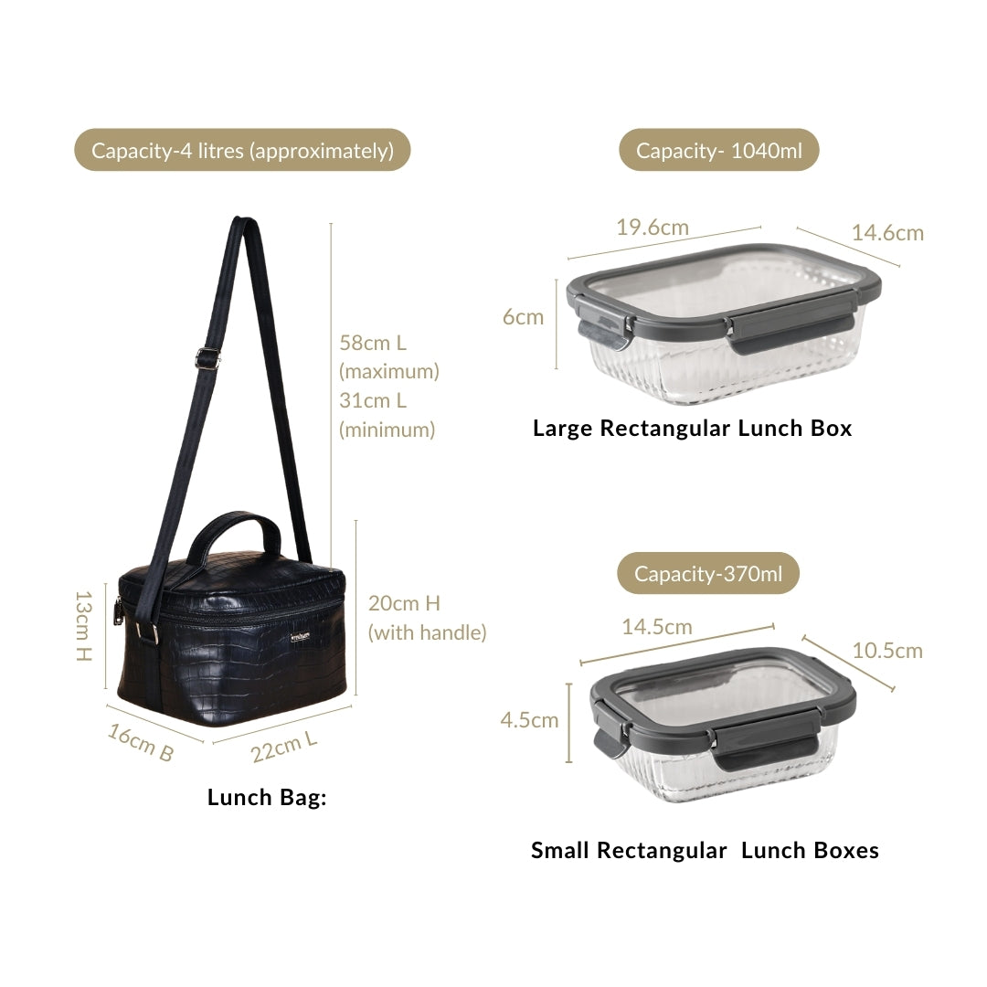 On The Go Lunch Bag Lunch Box Hamper In Faux Leather