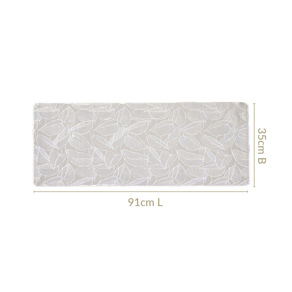 Opulent Leaf Silver Table Runner 91x35cm