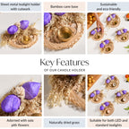 Lavender Sola Bud Tea Light Holder Set Of 4