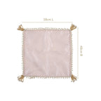 Pastel Pink Tray Cover With Tassels Set Of 2