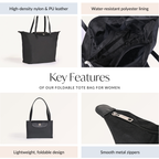 Origami Sleek Black Tote Bag For Women