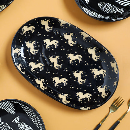 Oval Plates Black