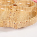 Owl Suction Base All Natural Bamboo Divided Plate Silicon Spoon Set
