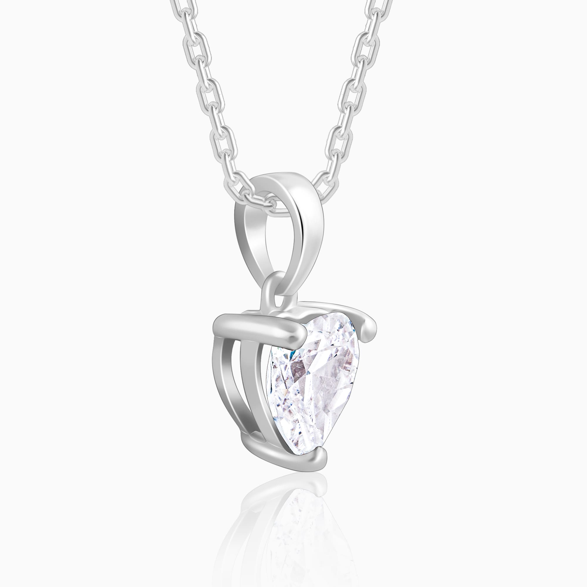 Anushka Sharma Silver Solitaire Heart  Pendant with Link Chain
