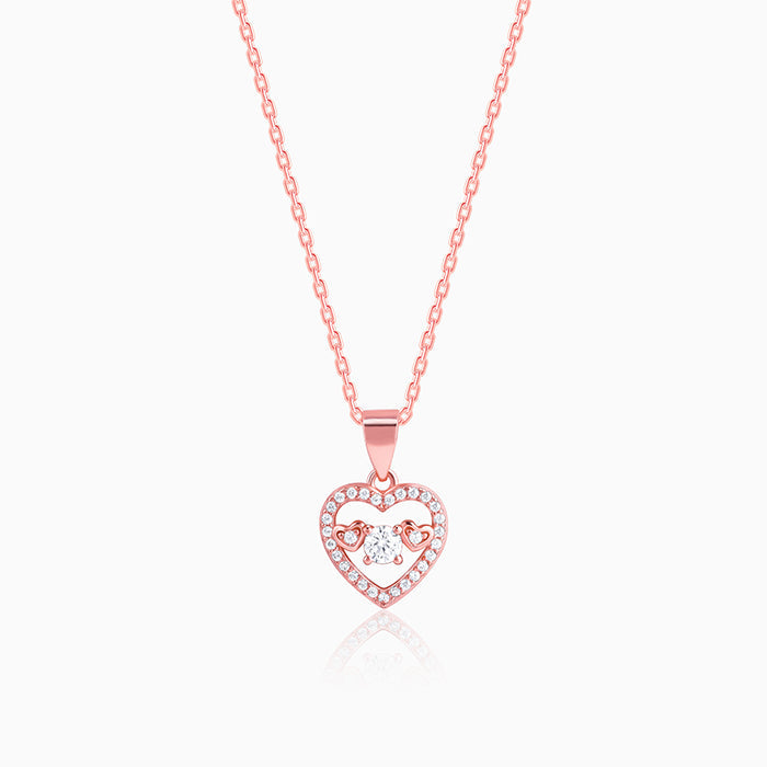 Anushka Sharma Rose Gold Love Heart Pendant with Link Chain