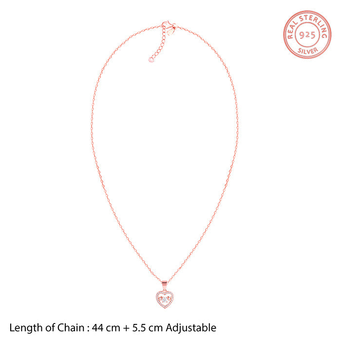 Anushka Sharma Rose Gold Love Heart Pendant with Link Chain