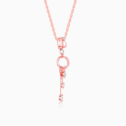 Rose Gold Charming Butterfly Pendant with Link Chain