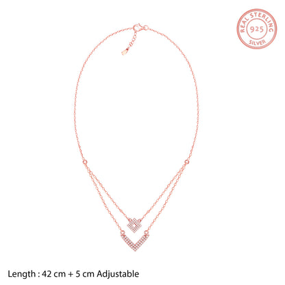 Rose Gold Trendy Layered Necklace