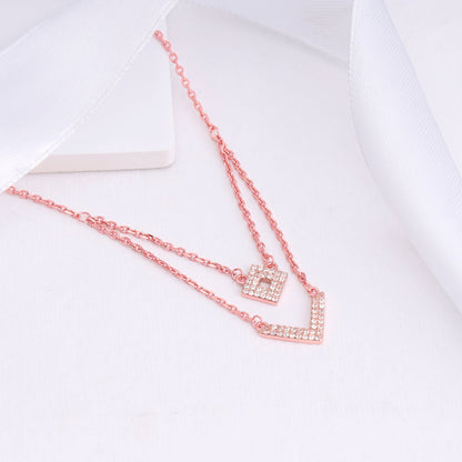 Rose Gold Trendy Layered Necklace