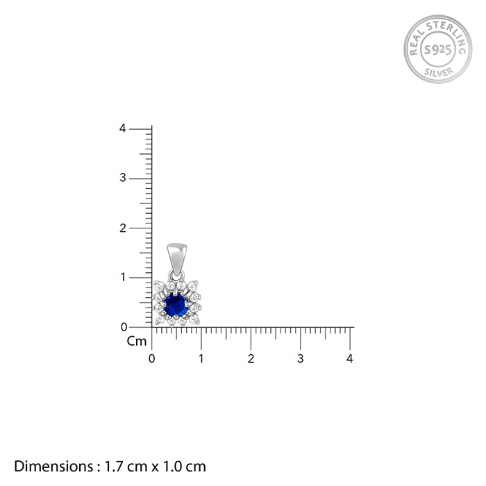 Anushka Sharma Silver Royal Blue Pendant with Link Chain