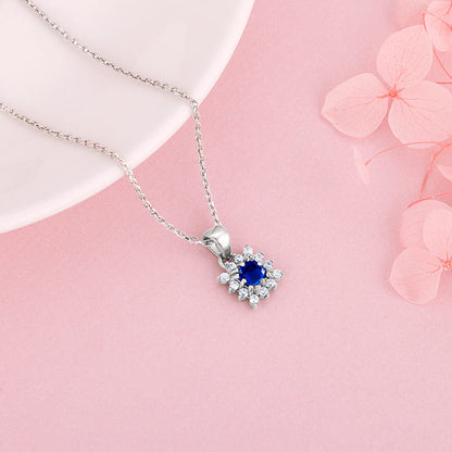 Anushka Sharma Silver Royal Blue Pendant with Link Chain