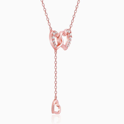 Rose Gold Hearts Dripping with Love Necklace